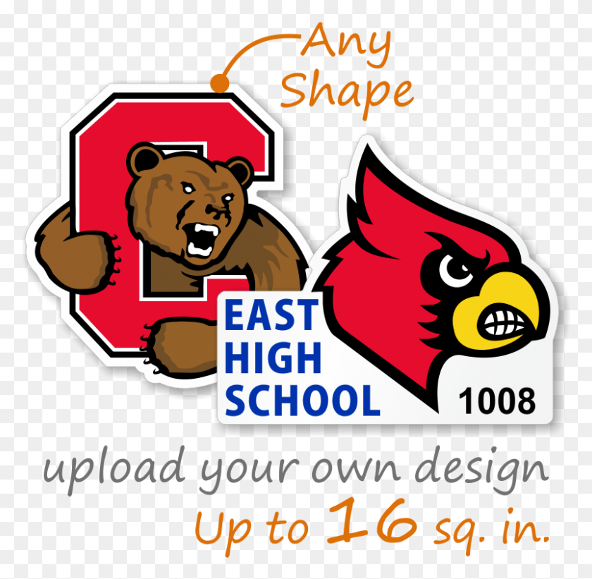 801x782 Custom Shape Window Decal Louisville Cardinals, Label, Text, Sticker HD PNG Download