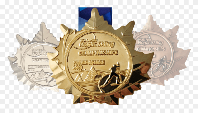 834x449 Descargar Png / Medalla Deportiva Personalizada, Campeonato Mundial De Esquí, Medalla, Oro, Logotipo, Símbolo Hd Png