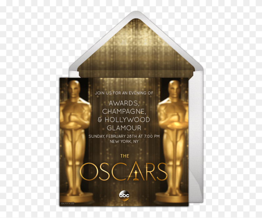 473x641 Customizable Free Oscars Statuette Online Invitations Oscars Advertising, Person, Human, Gold HD PNG Download