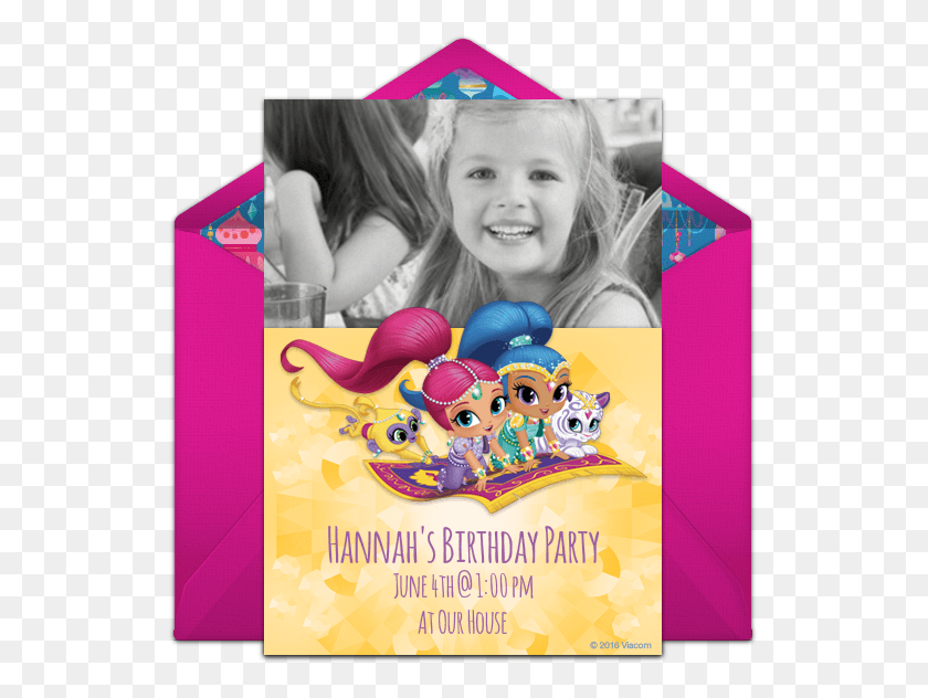 535x572 Customizable Shimmer And Shine Photo Online Invitations Party, Poster, Advertisement, Flyer HD PNG Download