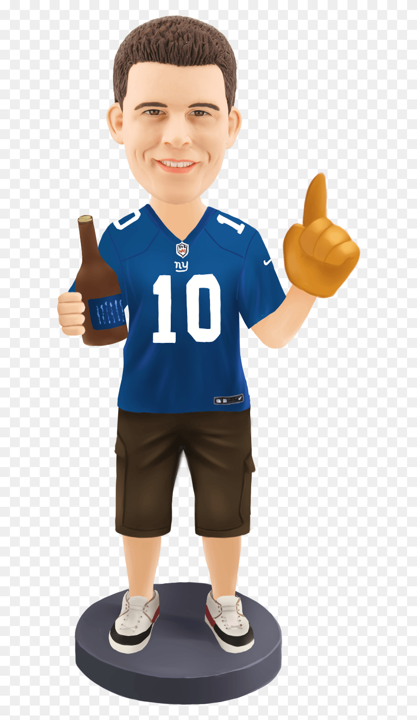 614x1389 Настроенная Качающаяся Голова New York Giants Fan Sports Bobble Head, Большие Пальцы Руки Вверх, Человек, Палец Png Скачать