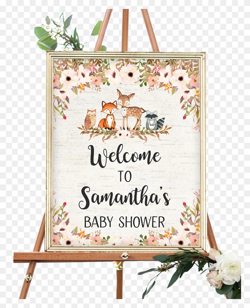 819x1024 Customized With The Name Of Mother To Be Fall Baby Shower Welcome Sign, Canvas, Text, Plant HD PNG Download