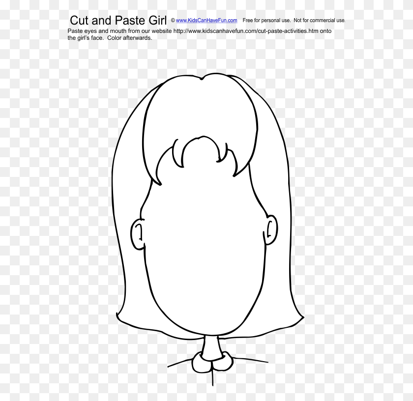 565x756 Cut And Paste Girl Face Activity Cartoon, Bag, Sack, Hand HD PNG Download