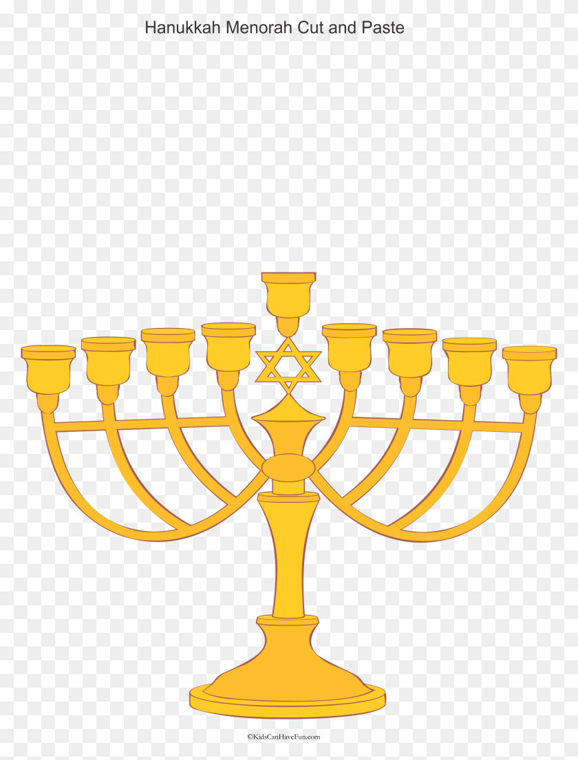 2377x3187 Cut And Paste Menorah Hanukkah, Lamp, Flower, Plant HD PNG Download