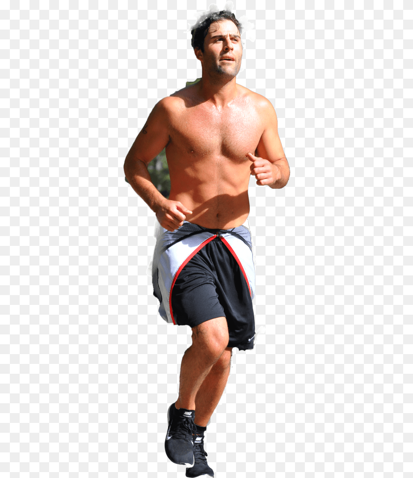 342x972 Cut Out People Run, Shorts, Clothing, Person, Man Sticker PNG