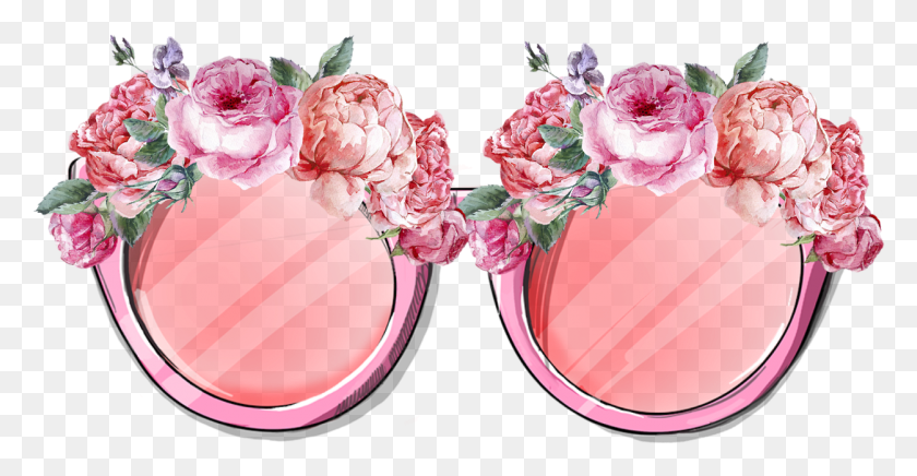 1251x604 Cut Sunglasses Rose Design Floral Flowers Clipart Pink Sunglasses Flowers, Plant, Flower, Blossom HD PNG Download