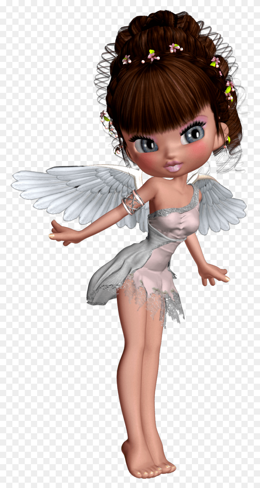 871x1694 Cute 3d Little Angel Picture Angel Clipart Cute Angel 3d, Doll, Toy, Person HD PNG Download