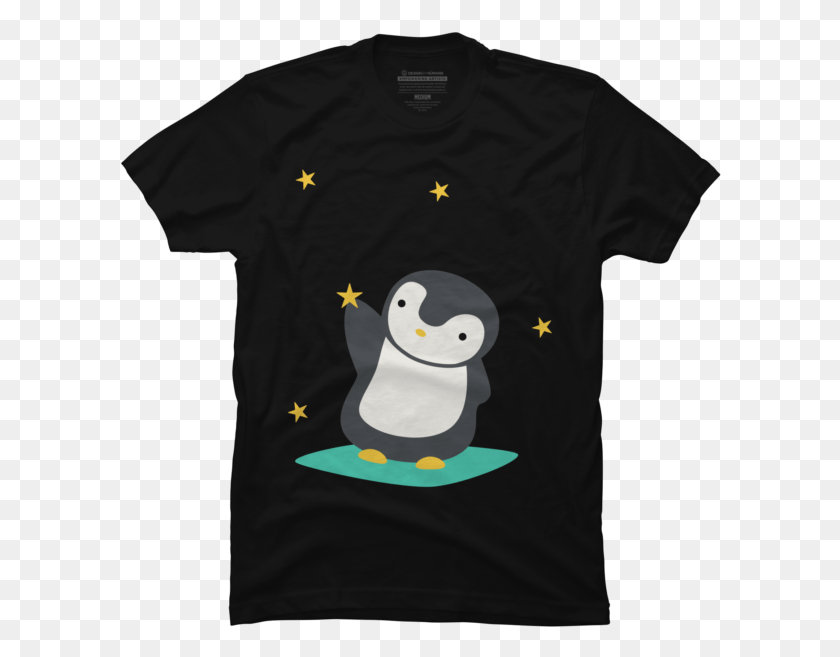602x597 Cute Amp Kawaii Penguin Atrapando Estrellas 4 Millonarios Y Paul Camisa, Ropa, Vestimenta, Camiseta Hd Png