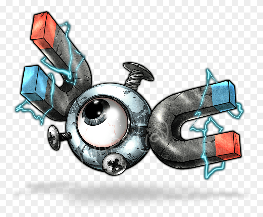 779x634 Cute And Intriguing Fan Art Of Magnemite Pokemon Eyeball, Spaceship, Aircraft, Vehicle HD PNG Download