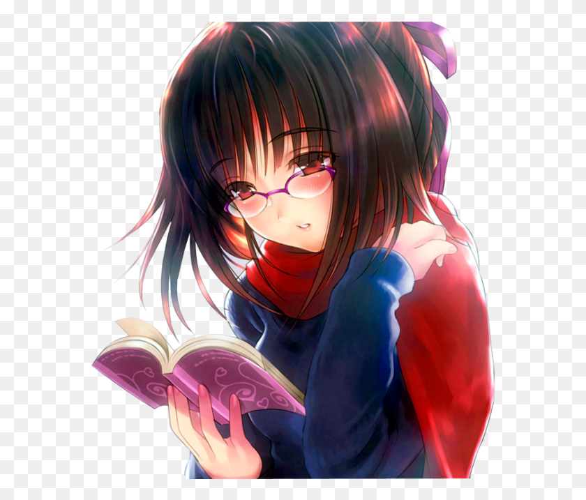 581x657 Cute Anime Backgrounds Transparent Anime Reading Book, Comics, Book, Manga HD PNG Download
