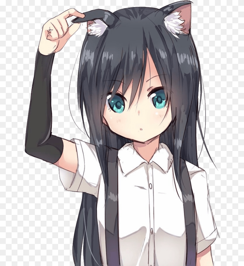 673x916 Cute Anime Neko Girl, Book, Comics, Publication, Baby Sticker PNG