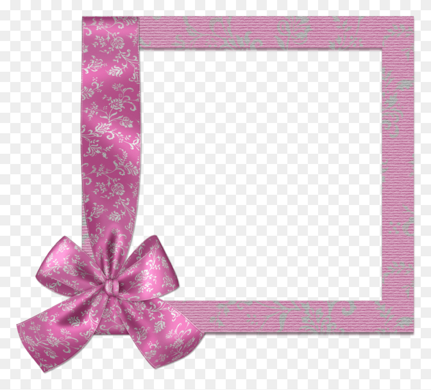 1117x1004 Cute Baby Pink Frame With Bow, Rug, Wand HD PNG Download