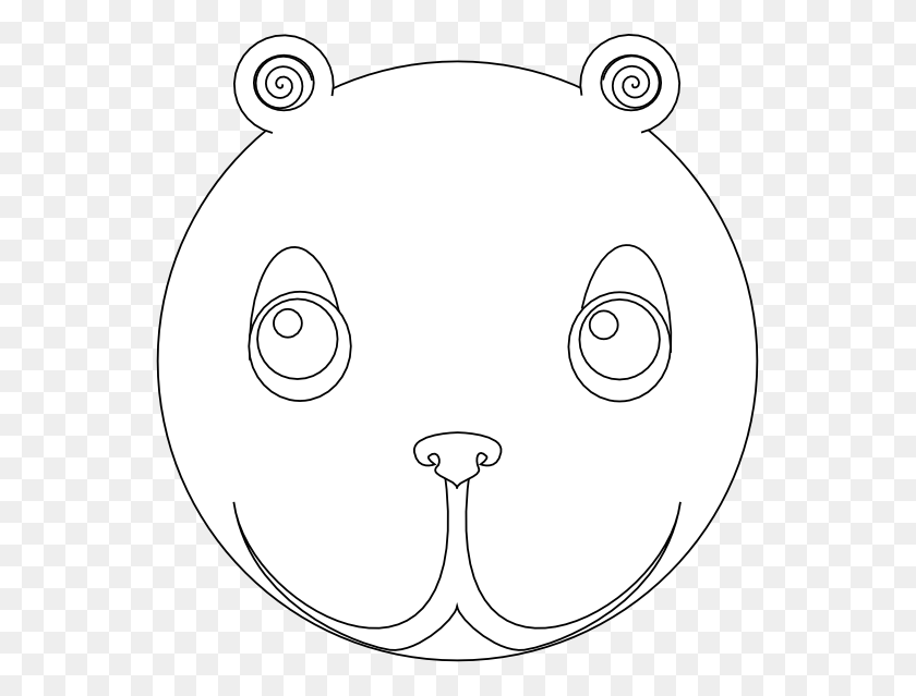 555x579 Cute Bear Head Black White Line Art Christmas Xmas Cartoon, Text, Doodle HD PNG Download