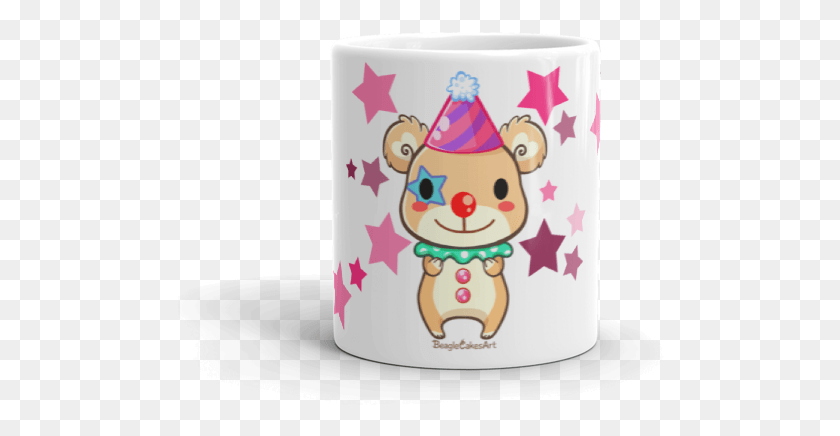 488x376 Cute Bear Mug Animal Mug Kawaii Mug Clown Bear Mug Cartoon, Clothing, Apparel, Party Hat HD PNG Download