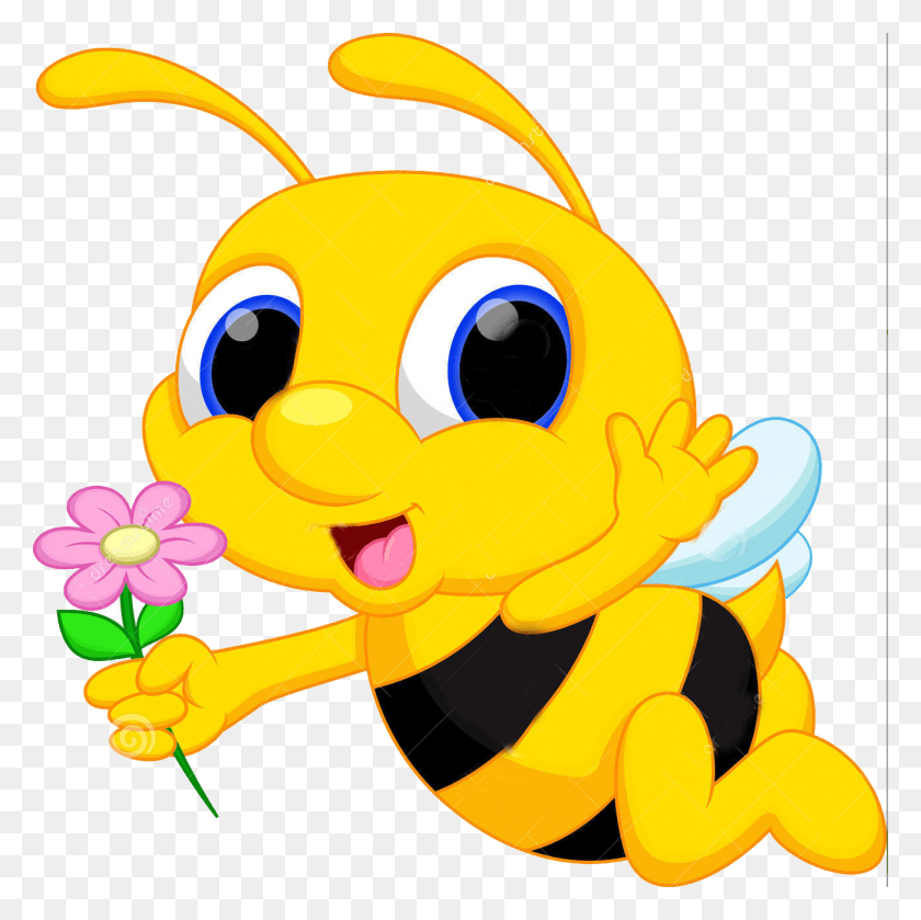 1301x1300 Cute Bee Bee Cartoon, Animal, Invertebrate, Insect HD PNG Download