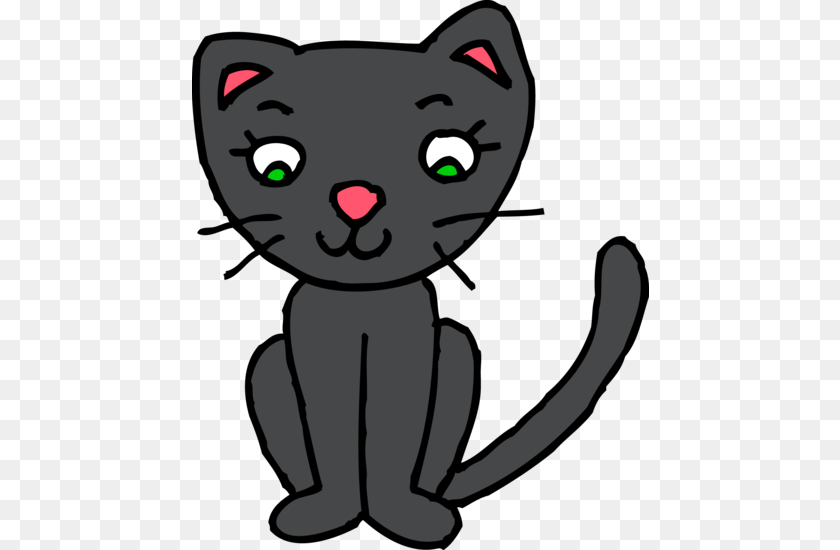 Cute Black Kitty Cat Clipart, Animal, Mammal, Pet, Bear Transparent PNG