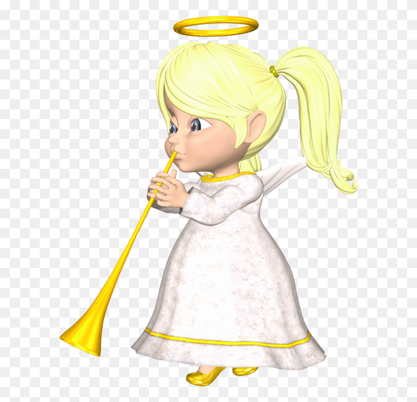 605x750 Cute Blonde Angel With Horn Large Clipart Doll, Toy, Person, Human HD PNG Download