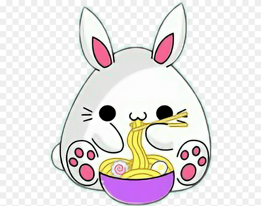 Cute Bunny Spaghetti Kawaii, Egg, Food, Animal, Mammal Clipart PNG