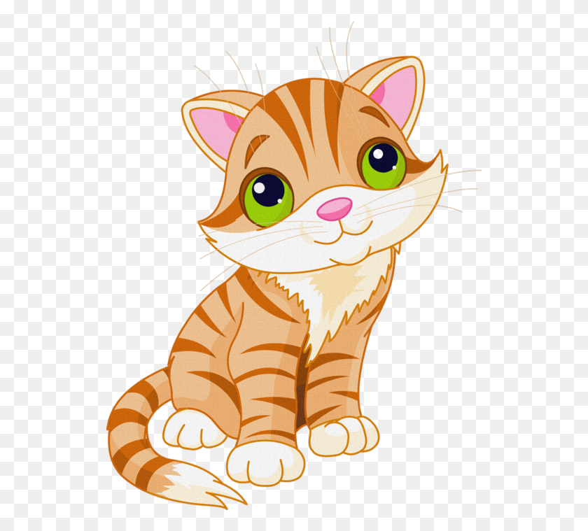 536x699 Cute Cartoon Cat Transparent Funnypictures Cute Cat Clipart Transparent Background, Mammal, Animal, Wildlife HD PNG Download