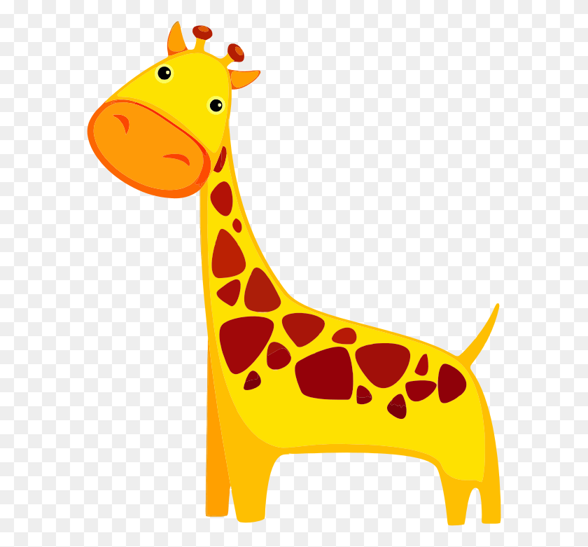 592x721 Милый Мультяшный Жираф, Животное, Антилопа, Дикая Природа Hd Png Скачать