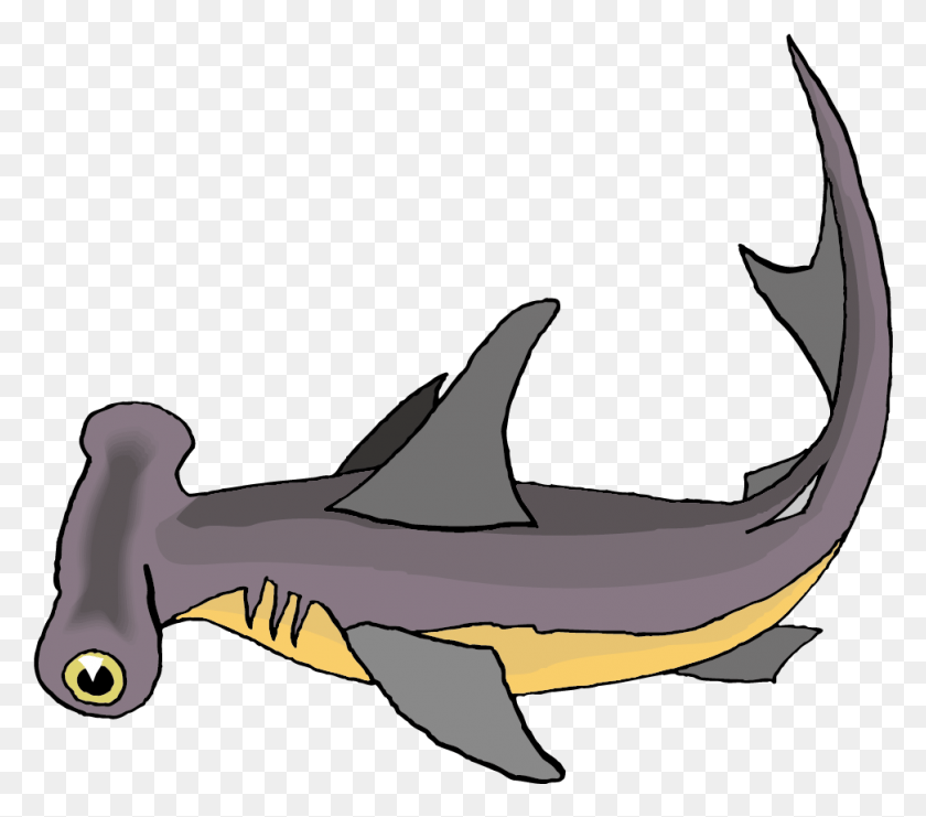 972x849 Cute Cartoon Hammerhead Sharks Easy Cartoon Hammer Head Shark, Sea Life, Fish, Animal HD PNG Download