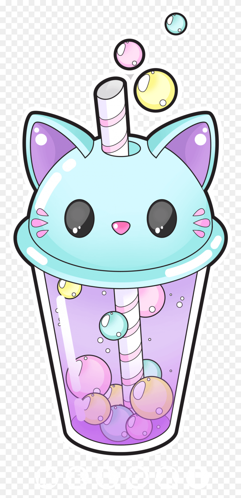 984x2107 Cute Cat Bubble Tea Cute Cat Bubble Tea, Cream, Dessert, Food HD PNG Download