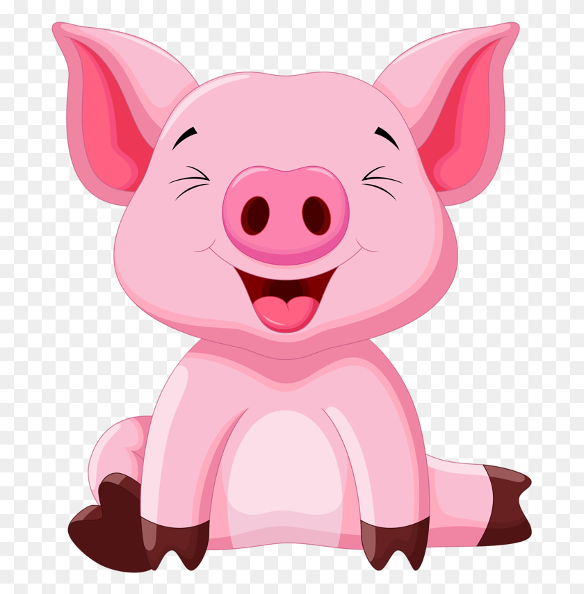 693x795 Cute Clipart Cute Animal Clipart Cute Pigs Baby Pink Pig Cartoon, Mammal, Animal, Toy HD PNG Download
