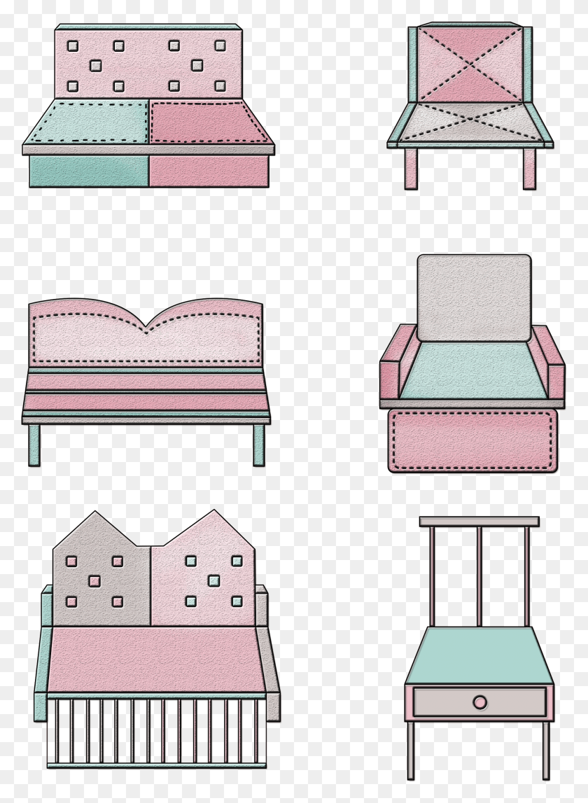 1758x2450 Cute Creative Cartoon Element And Psd Chair, Furniture, Collage, Poster HD PNG Download