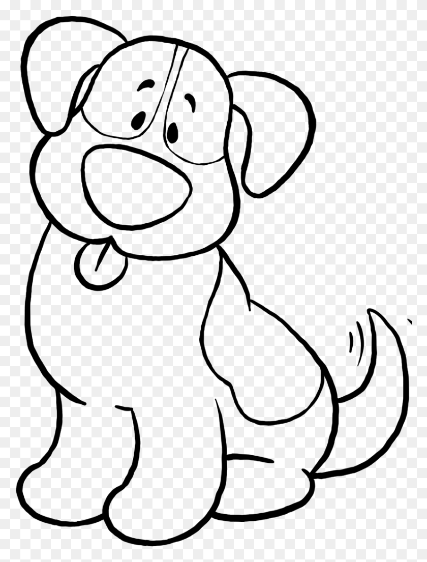 827x1109 Cute Dog Coloring Pages Simple Dog Coloring Sheet, Text, Pet, Animal HD PNG Download