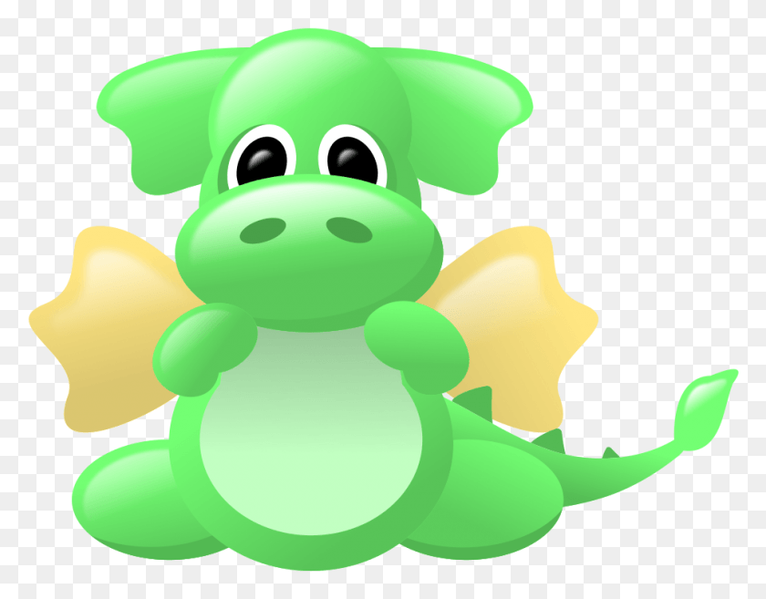 960x735 Cute Dragon Green And Gold Dragon Eyes Clip Art, Toy, Graphics HD PNG Download