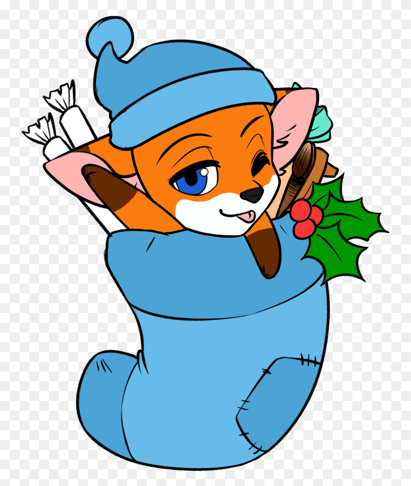 755x934 Cute Fox In A Sock Cartoon, Graphics, Elf HD PNG Download