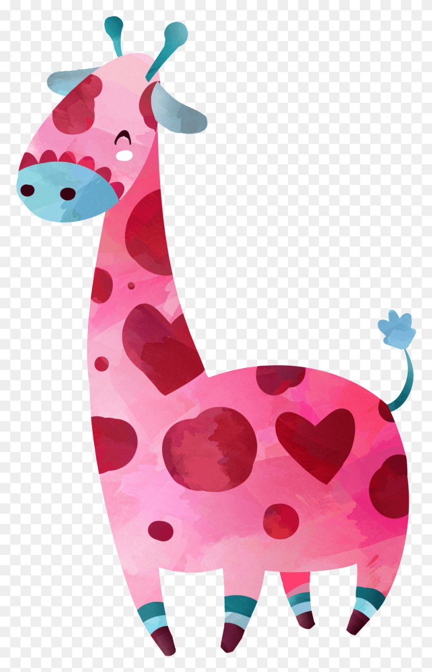 974x1559 Cute Giraffe Watercolor Cartoon Images, Mammal, Animal, Applique HD PNG Download