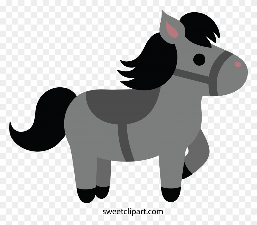 5224x4520 Cute Gray Horse Clip Art Sweet Cute Cartoon Horse, Mammal, Animal, Sheep HD PNG Download