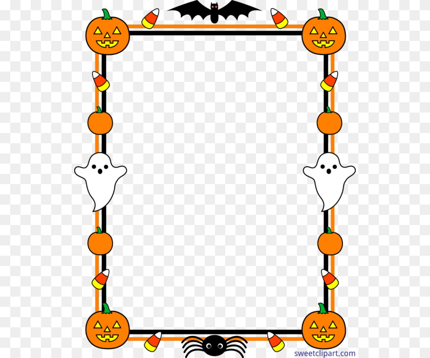 Cute Halloween Border Frame Clip Art Sticker PNG