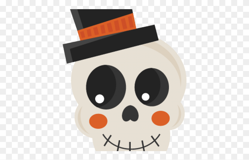 420x481 Cute Halloween Skull Clipart HD PNG Download
