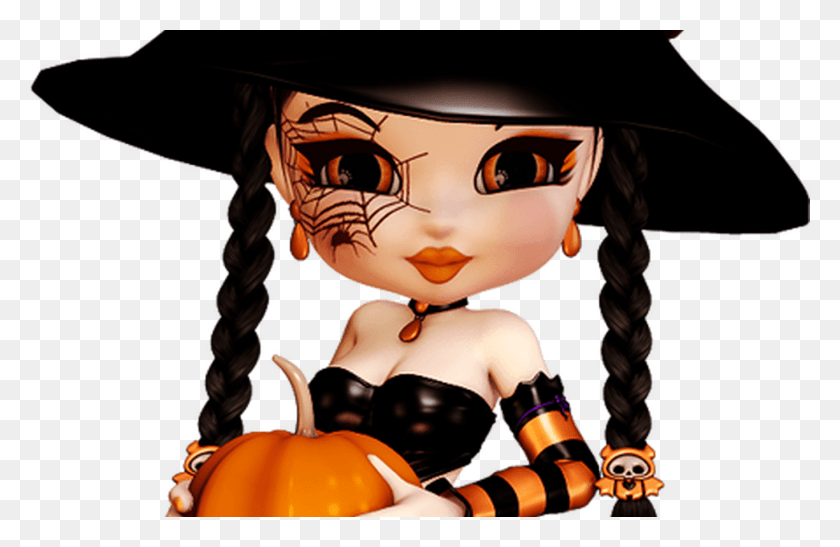 1368x855 Cute Halloween Witch Clip Art Free Huge Calaverita Con Nombre Paty, Toy, Doll, Person HD PNG Download