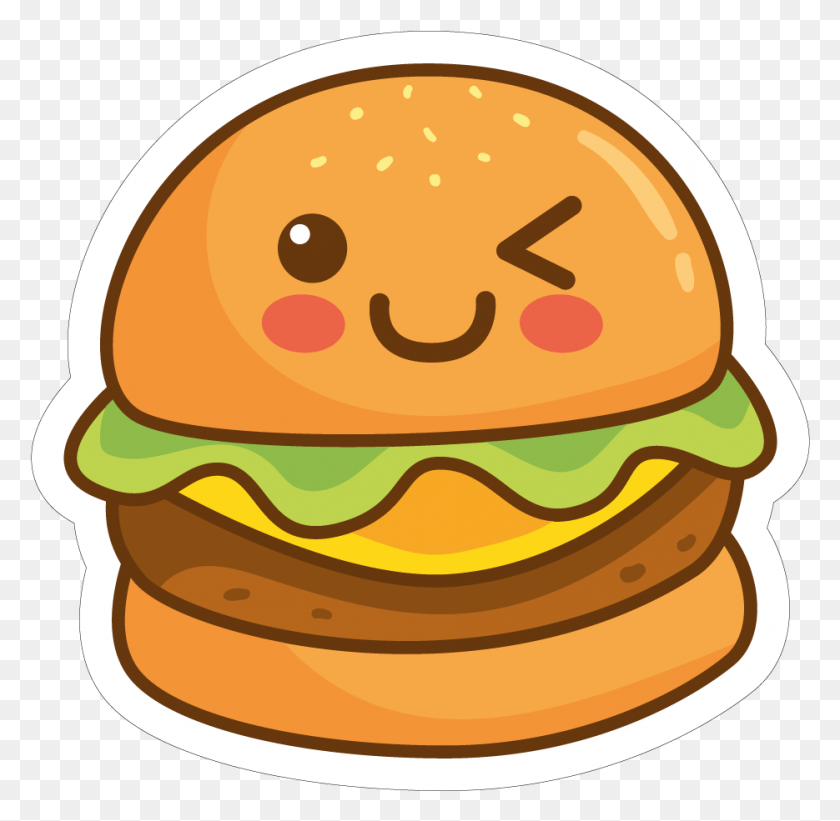 935x913 Cute Hamburger, Burger, Food, Birthday Cake HD PNG Download