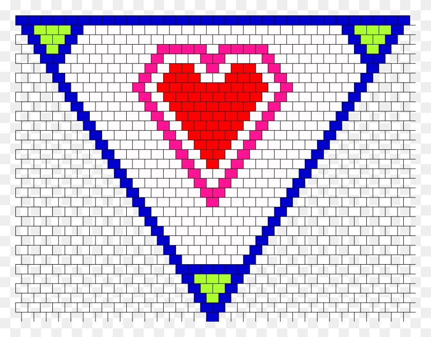 877x672 Милое Сердце Из Бисера Узор Из Бисера, Треугольник, Графика Hd Png Скачать