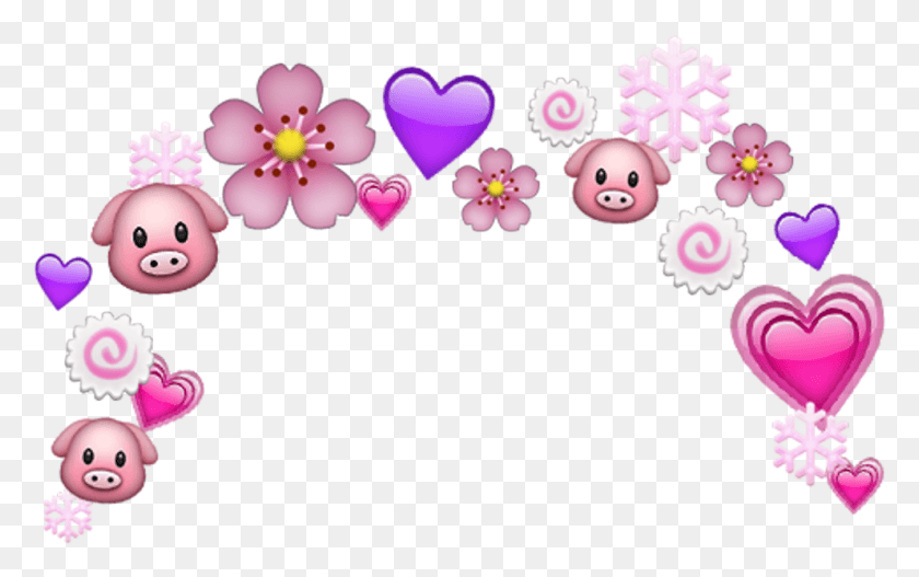 992x595 Cute Heart Pink Head Pig Crown, Pattern, Graphics HD PNG Download