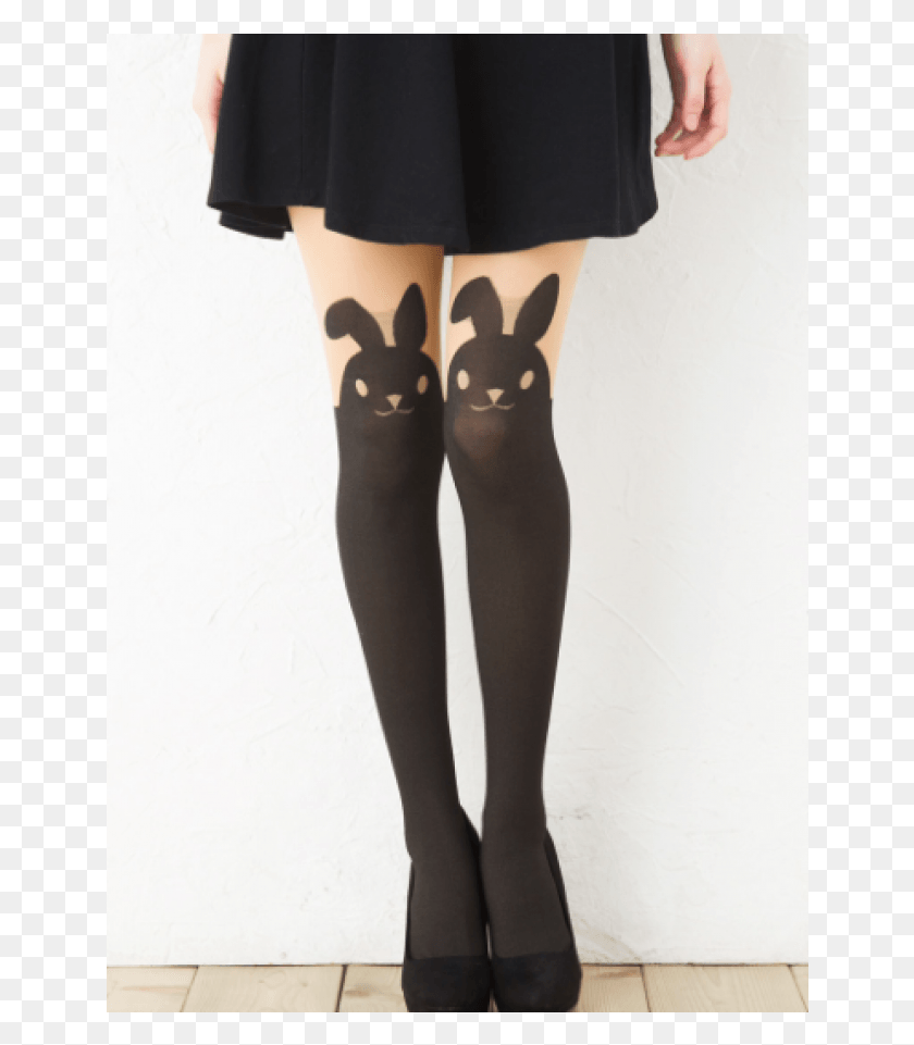 646x901 Cute Knee High Print Tattoo Stockings With Nude Top Tights, Pants, Clothing, Apparel HD PNG Download