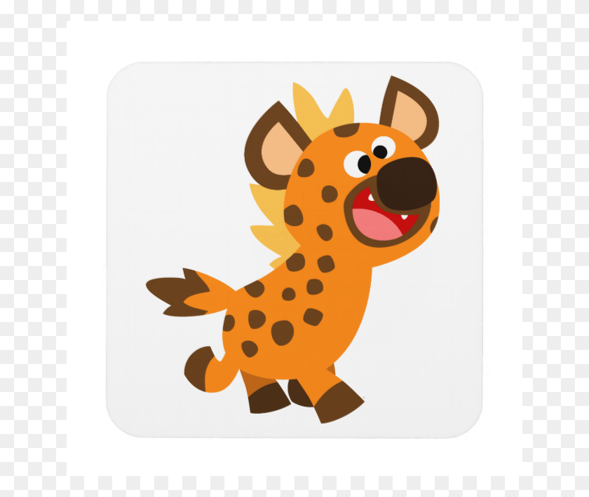 650x650 Cute Little Cartoon Hyena Coasters Set Cartoon Hienas, Mamífero, Animal, La Vida Silvestre Hd Png