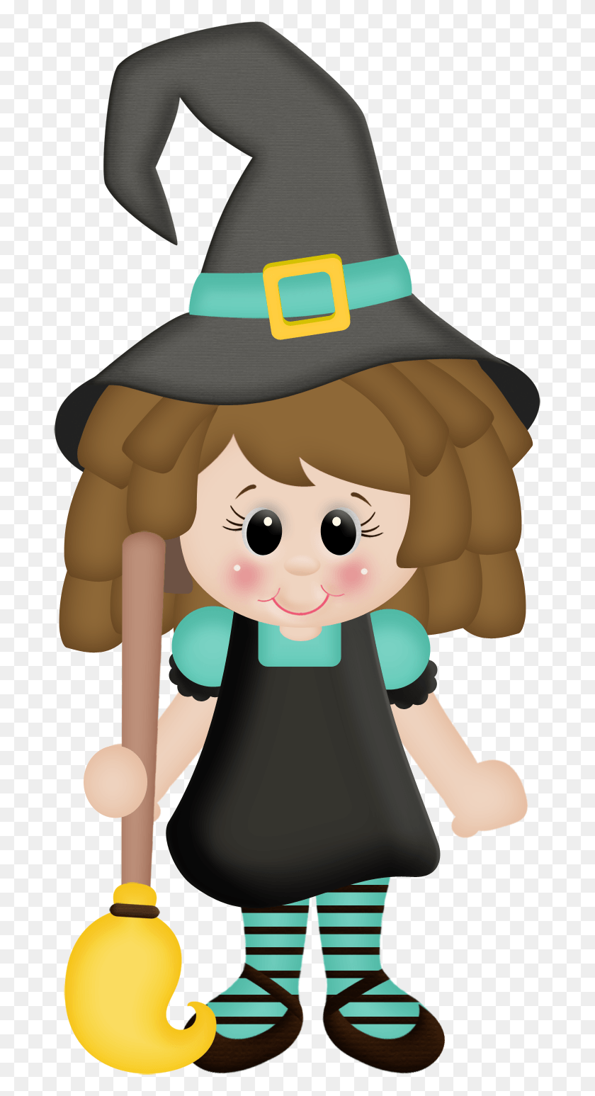 687x1487 Cute Little Witch Cartoon, Person, Human, Female HD PNG Download