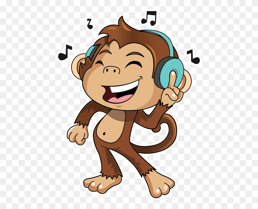 475x619 Cute Monkey Stickers Messages Sticker 1 Monkey Sticker, Electronics, Outdoors, Headphones HD PNG Download