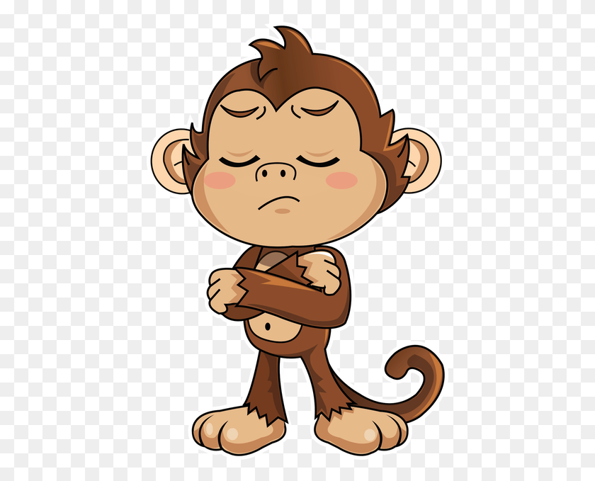 427x619 Cute Monkey Stickers Messages Sticker 8 Monkey Stickers For Whatsapp, Face, Animal, Rattle HD PNG Download