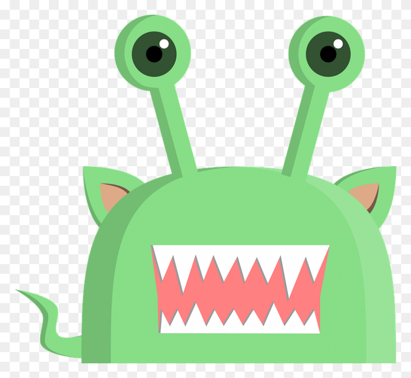787x720 Cute Monster Clipart 7 Cute Monster Clipart, Green, Sewing, Symbol HD PNG Download