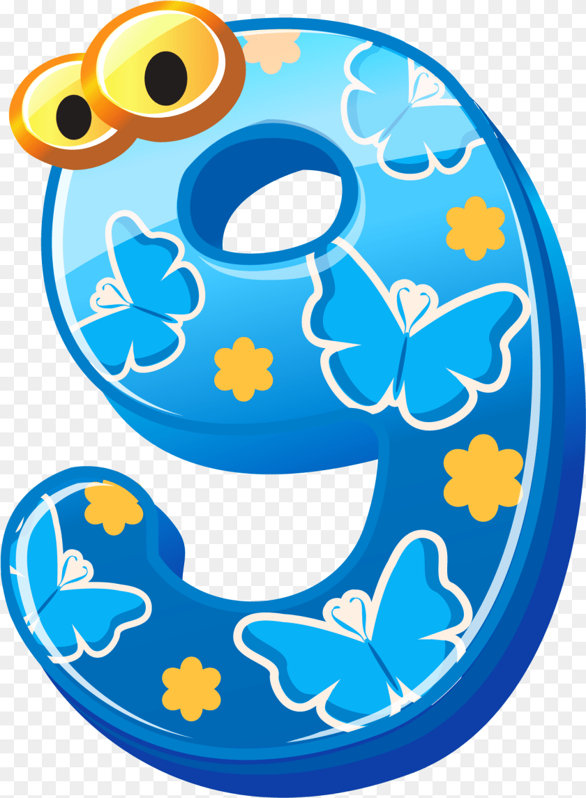 1330x1811 Cute Number Nine Image Number 9 Symbol, Text, Tape Clipart PNG