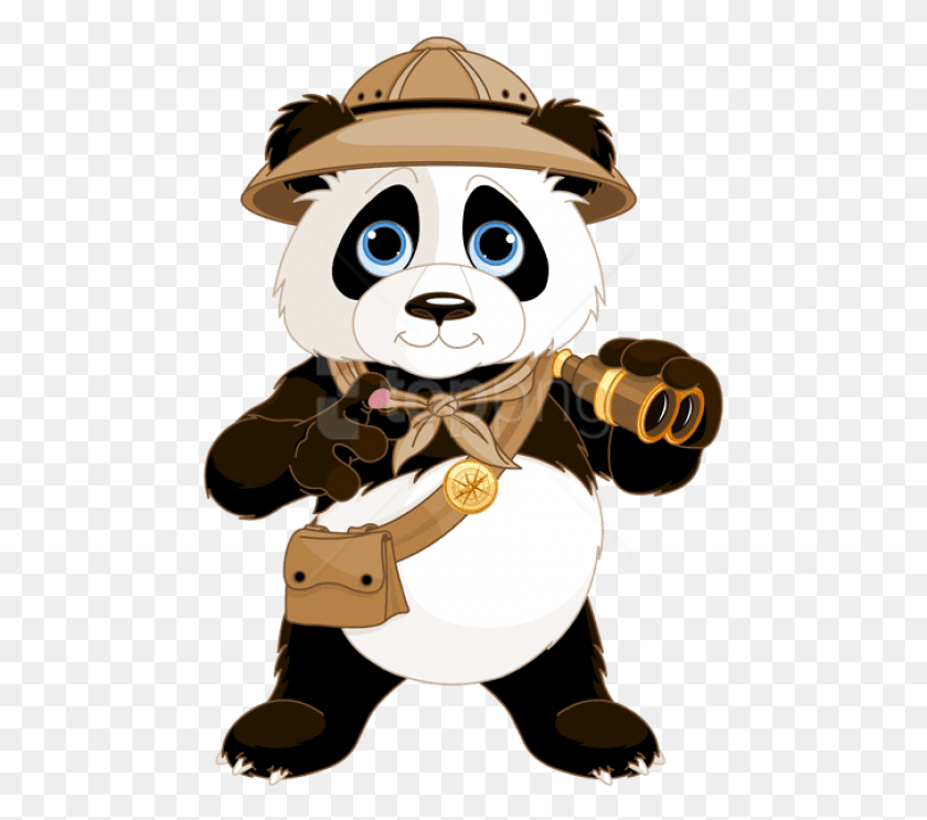 473x683 Cute Panda Clipart Photo Explorer Panda, Helmet, Clothing, Apparel HD PNG Download