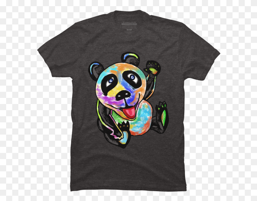 602x597 Cute Panda Per Aspera Ad Astra T Shirt, Clothing, Apparel, T-shirt HD PNG Download
