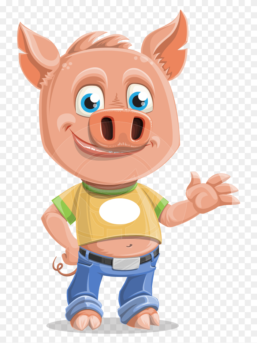 730x1061 Cute Piglet Cartoon Vector Character Aka Paul The Little Pig Cartoon, Toy HD PNG Download