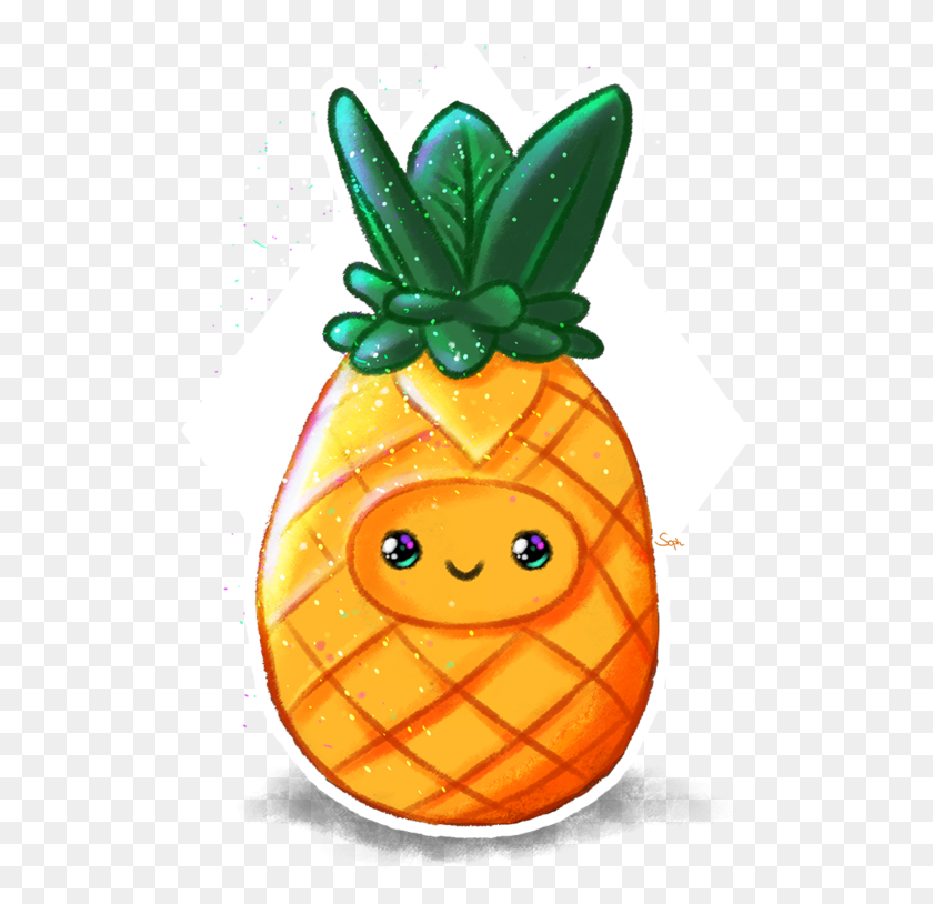518x754 Cute Pineapple By Soph, Food, Plant, Fruit HD PNG Download